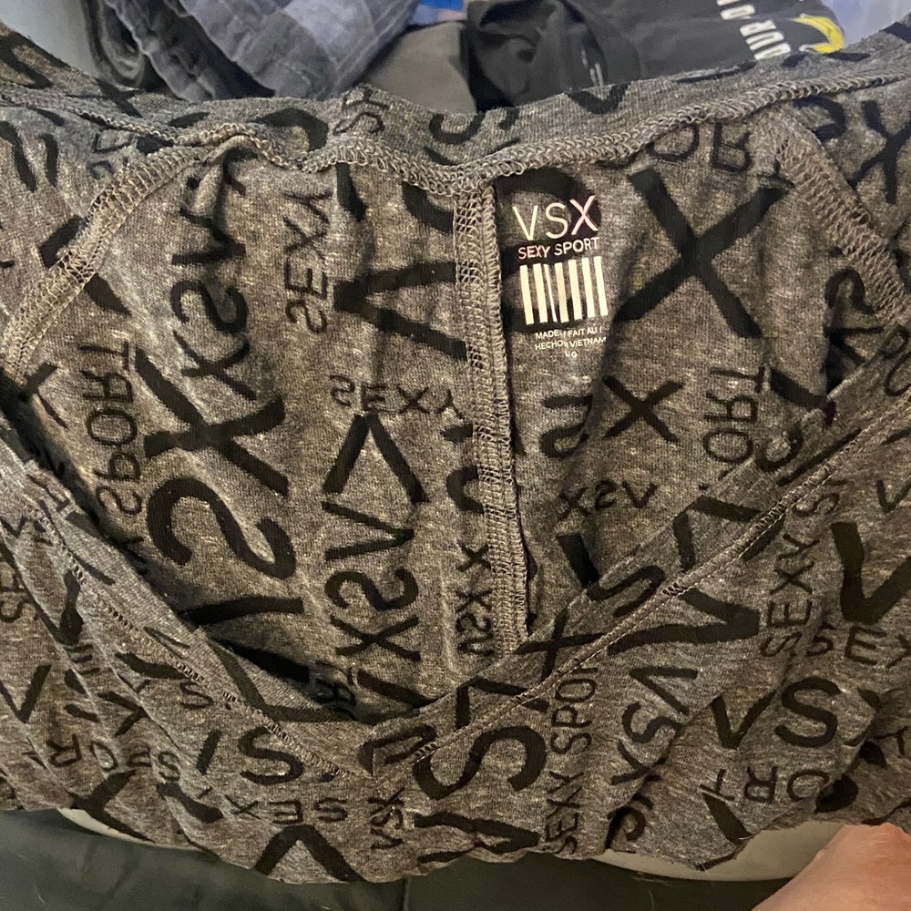VSX Charcoal Gray with Black Logo Print Tee